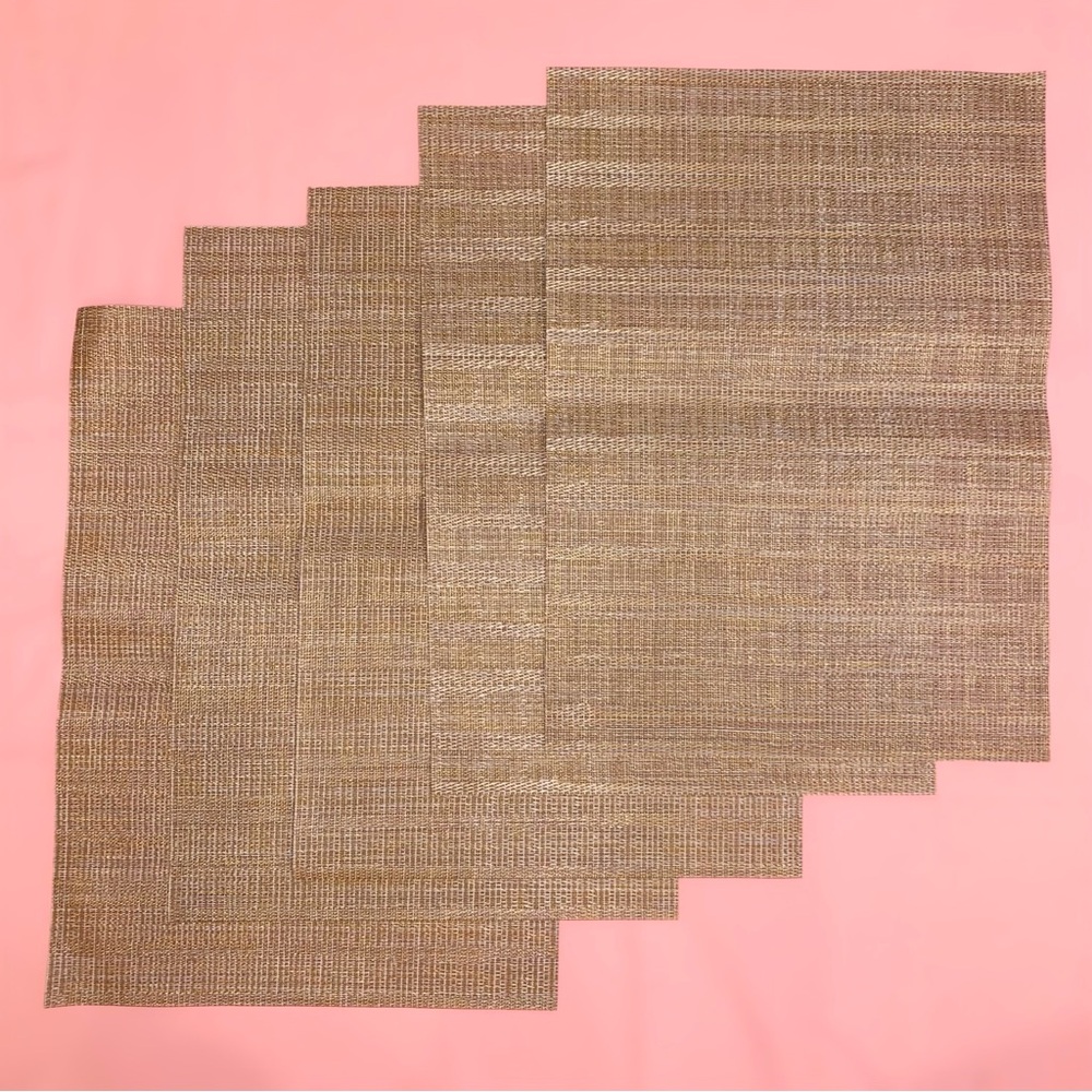Z Gallerie Plate Placemats Set 5 Brown Taupe Outdoor Backyard Kitchen Table Dine